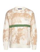 Dpknitted Camo Stripe Sweater Tops Knitwear Round Necks Beige Denim Project