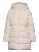 Quilted Long Coat Foret Jakke Cream Mango