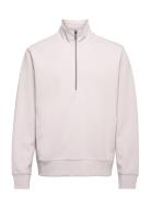 Breathable Zip-Neck Sweatshirt Tops Sweatshirts & Hoodies Sweatshirts Cream Mango