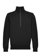 Breathable Zip-Neck Sweatshirt Tops Sweatshirts & Hoodies Sweatshirts Black Mango