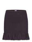 Gathered Skirt With Ruffles Kort Nederdel Black Mango