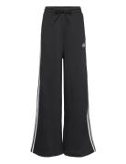 Essentials 3-Stripes Fleece Wide Pant Bottoms Trousers Flared Black Adidas Sportswear