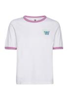 Fia Stacked Logo T-Shirt Tops T-shirts & Tops Short-sleeved White Double A By Wood Wood