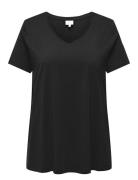 Carbonnie Life S/S V A-Shape Tee Noos Tops T-shirts & Tops Short-sleeved Black ONLY Carmakoma