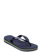 Hav. Brasil Logo Shoes Summer Shoes Sandals Flip Flops Blue Havaianas