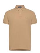 Slim Fit Mesh Polo Shirt Designers Knitwear Short Sleeve Knitted Polos Beige Polo Ralph Lauren