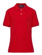 Slim Fit Cotton Mesh Polo Shirt Tops T-shirts Polo Shirts Short-sleeved Polo Shirts Red Ralph Lauren Kids