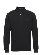 Custom Slim Fit Mesh Polo Shirt Tops Polos Long-sleeved Black Polo Ralph Lauren