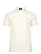 Custom Slim Fit Mesh Polo Shirt Designers Knitwear Short Sleeve Knitted Polos Cream Polo Ralph Lauren