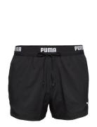 Puma Swim Men Logo Short Length Swim Shorts 1P Sport Shorts Black Puma Swim