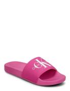 Slide Monogram Co Shoes Summer Shoes Sandals Pool Sliders Pink Calvin Klein