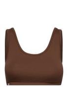 Short Top Tops Crop Tops Sleeveless Crop Tops Brown Barbara Kristoffersen By Rosemunde