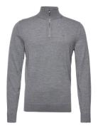 Merino Rws Quarter Zip Tops Knitwear Half Zip Jumpers Grey Calvin Klein