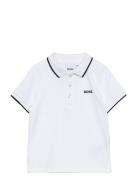 Short Sleeve Polo Tops T-shirts Polo Shirts Short-sleeved Polo Shirts White BOSS