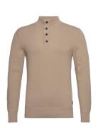 Mamadson Heritage Tops Knitwear Long Sleeve Knitted Polos Beige Matinique