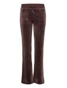 Del Ray Classic Velour Pant Pocket Design Beach Sand Bottoms Trousers Joggers Brown Juicy Couture