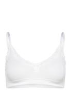 Silk Bra Top Lingerie Bras & Tops Soft Bras Non Wired Bras White Rosemunde