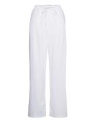 Linen Blend Trousers Bottoms Trousers Linen Trousers White Gina Tricot