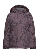 Winter Jacket Aop Outerwear Jackets & Coats Winter Jackets Purple Mikk-line