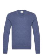 Extrafine Lambswool V-Neck Tops Knitwear V-necks Blue GANT