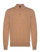 Gemello-P Tops Knitwear Long Sleeve Knitted Polos Brown BOSS