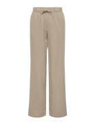 Onlcaro Mw Linen Bl Pull-Up Pant Cc Pnt Bottoms Trousers Linen Trousers Beige ONLY