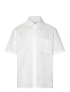 Grvap Linen Shirt Tops Shirts Short-sleeved Shirts White Grunt