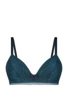 Bessie Non Wired Low D Pu Lingerie Bras & Tops Soft Bras Non Wired Bras Blue Hunkemöller