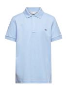 Shield Ss Pique Tops T-shirts Polo Shirts Short-sleeved Polo Shirts Blue GANT