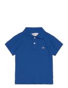 Shield Ss Pique Tops T-shirts Polo Shirts Short-sleeved Polo Shirts Blue GANT