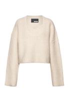 Cable Knit Crop Sweater Designers Knitwear Jumpers Cream ROTATE Birger Christensen