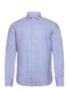 Bs Perth Casual Slim Fit Shirt Tops Shirts Linen Shirts Blue Bruun & Stengade