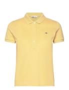 Slim Sheild Cap Sleeve Pique Polo Tops T-shirts & Tops Polos Yellow GANT