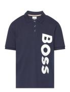 Short Sleeve Polo Tops T-shirts Polo Shirts Short-sleeved Polo Shirts Navy BOSS