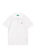 H/S Polo Shirt Tops T-shirts Polo Shirts Short-sleeved Polo Shirts White United Colors Of Benetton