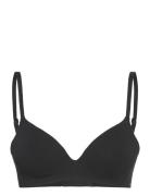 Core Wireless Plunge Bra Lingerie Bras & Tops Soft Bras Non Wired Bras Black Organic Basics