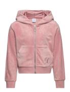 Sweatshirt Velour With Hoodie Tops Sweatshirts & Hoodies Hoodies Pink Lindex