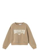 Nkfniknaks Ls Short Rlx Sweat Bru Tops Sweatshirts & Hoodies Sweatshirts Beige Name It