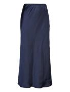 Cc Heart Skyler Mid-Length Skirt Knælang Nederdel Navy Coster Copenhagen