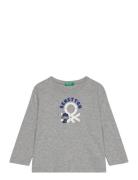 T-Shirt L/S Tops T-shirts Long-sleeved T-Skjorte Grey United Colors Of Benetton