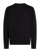 Essential Fleece Crewneck Tops Sweatshirts & Hoodies Sweatshirts Black Tommy Hilfiger