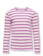 Kogevig L/S Rib Top Jrs Tops T-shirts Long-sleeved T-Skjorte Pink Kids Only