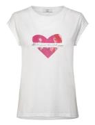 Cc Heart Happy T-Shirt Tops T-shirts & Tops Short-sleeved White Coster Copenhagen