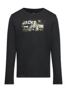 Jcooutdoor Logo Tee Aw24 Ls Crew N Mni Tops T-shirts Long-sleeved T-Skjorte Black Jack & J S