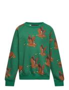 Ducks Aop Sweatshirt Tops Sweatshirts & Hoodies Sweatshirts Green Mini Rodini