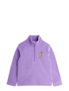 Winter Flowers Microfleece Zip Ls Tee Outerwear Fleece Outerwear Fleece Jackets Purple Mini Rodini