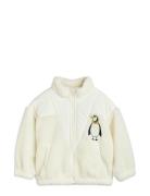 Penguin Pile Zip Cardigan Outerwear Fleece Outerwear Fleece Jackets White Mini Rodini