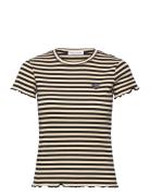 Folies Mini Patch Coeur/ Gots Tops T-shirts & Tops Short-sleeved Beige Maison Labiche Paris