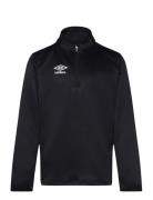 Liga Halfzip Jr Tops T-shirts Long-sleeved T-Skjorte Black Umbro