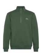 Standard Half Zip Logo Sweat Tops Sweatshirts & Hoodies Sweatshirts Green Mads Nørgaard